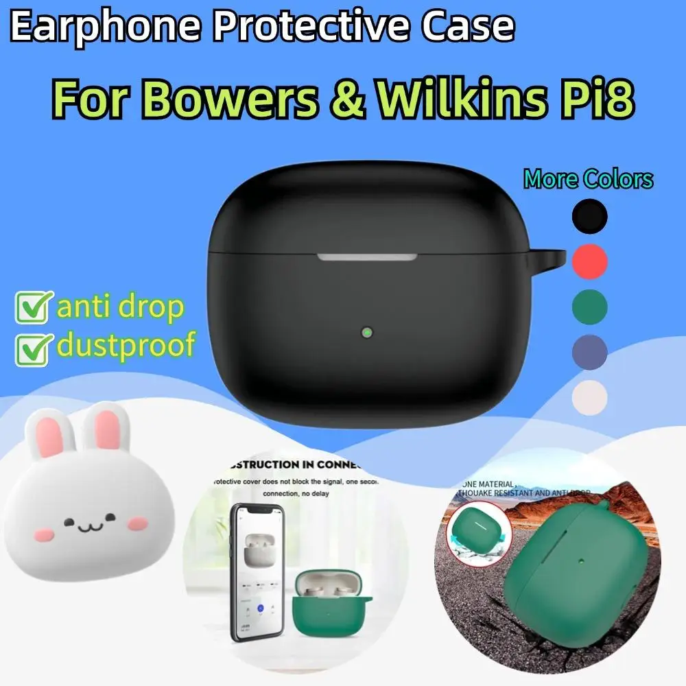 For Bowers Pi8 Earphone Protective Case Anti Drop Non-slip Dustproof Charging Case Waterproof Shockproof Cover For BW