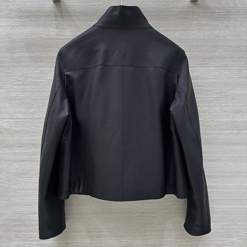 Manteau blazer en cuir pour femme de haute qualité avec col, en peau de mouton, sophistiqué et luxueux 25919115