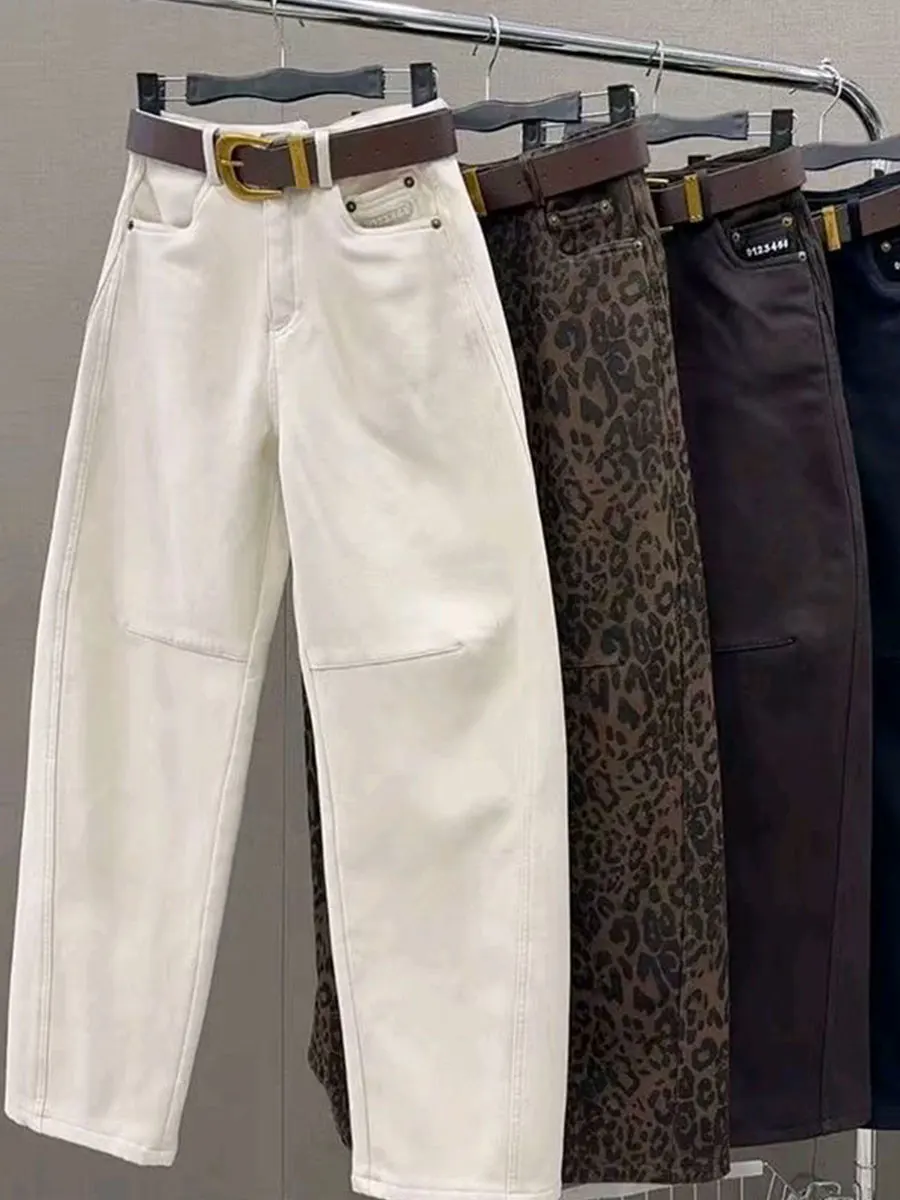 

Утепленные зимние повседневные брюки Thiened Fce, женские джинсы с высокой талией и прямыми штанинами, теплые, удобные, больших размеров, утягивающие, с поясом