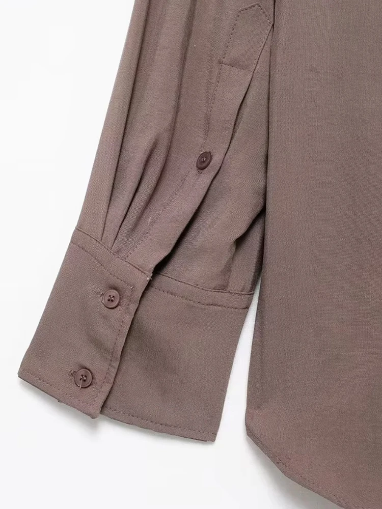 Flowing Shirts with Pockets for Women, Long Sleeve, Button-up, Female Blouses, Chic Tops, Fashion