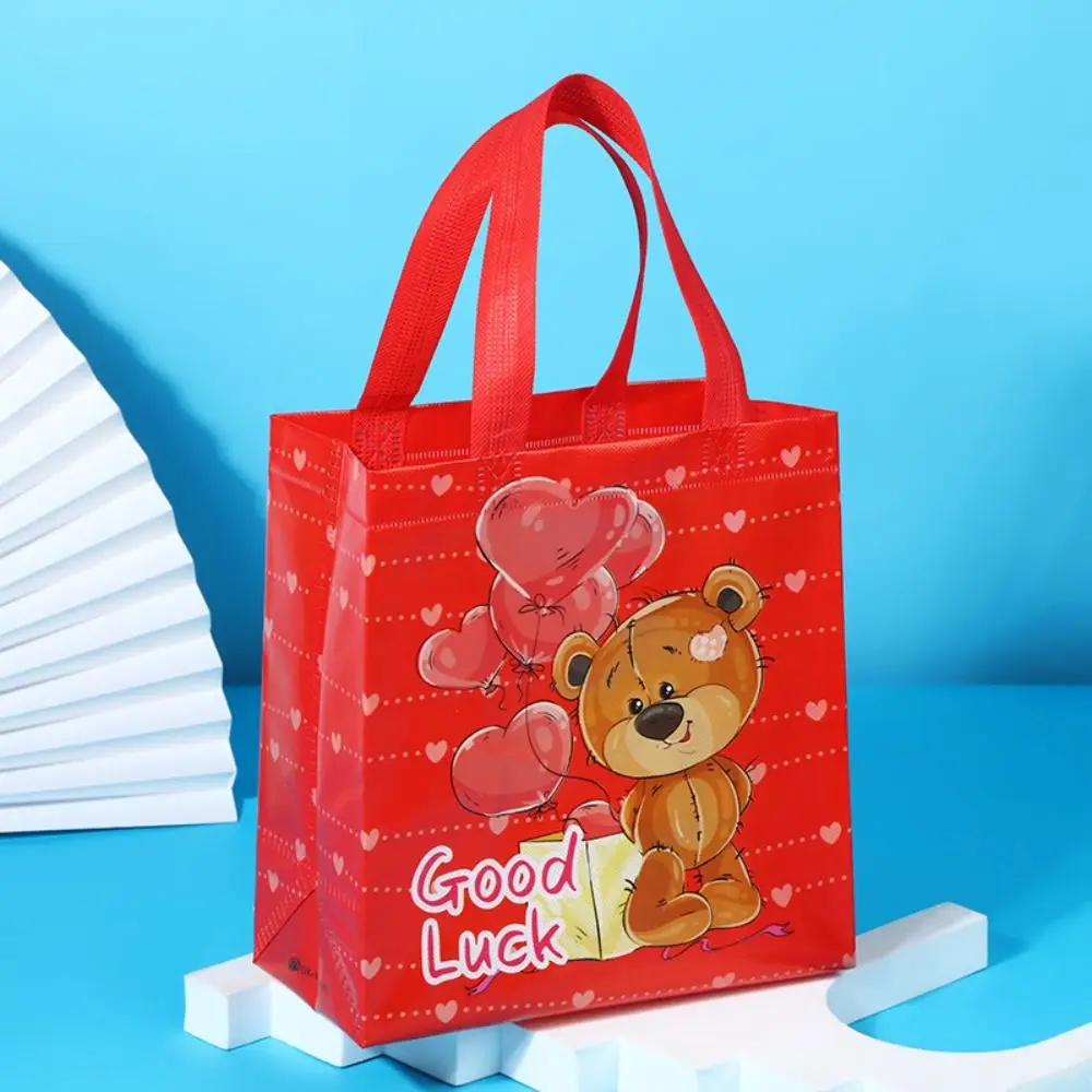 1 pz/4 pz amore orso stampato borsa stampa cartone animato grande capacità giocattolo stoccaggio zaino tessuto Non tessuto caramelle sacchetto regalo Shopping