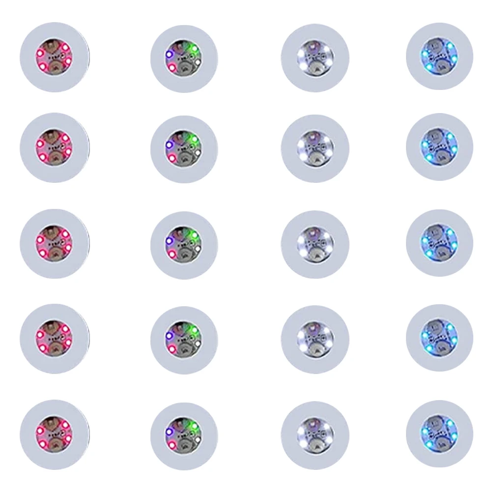 SLQZT 25 pezzi LED sottobicchiere rotondo flash tappetino adesivo luci per bottiglia di liquore vino, bevande, bar