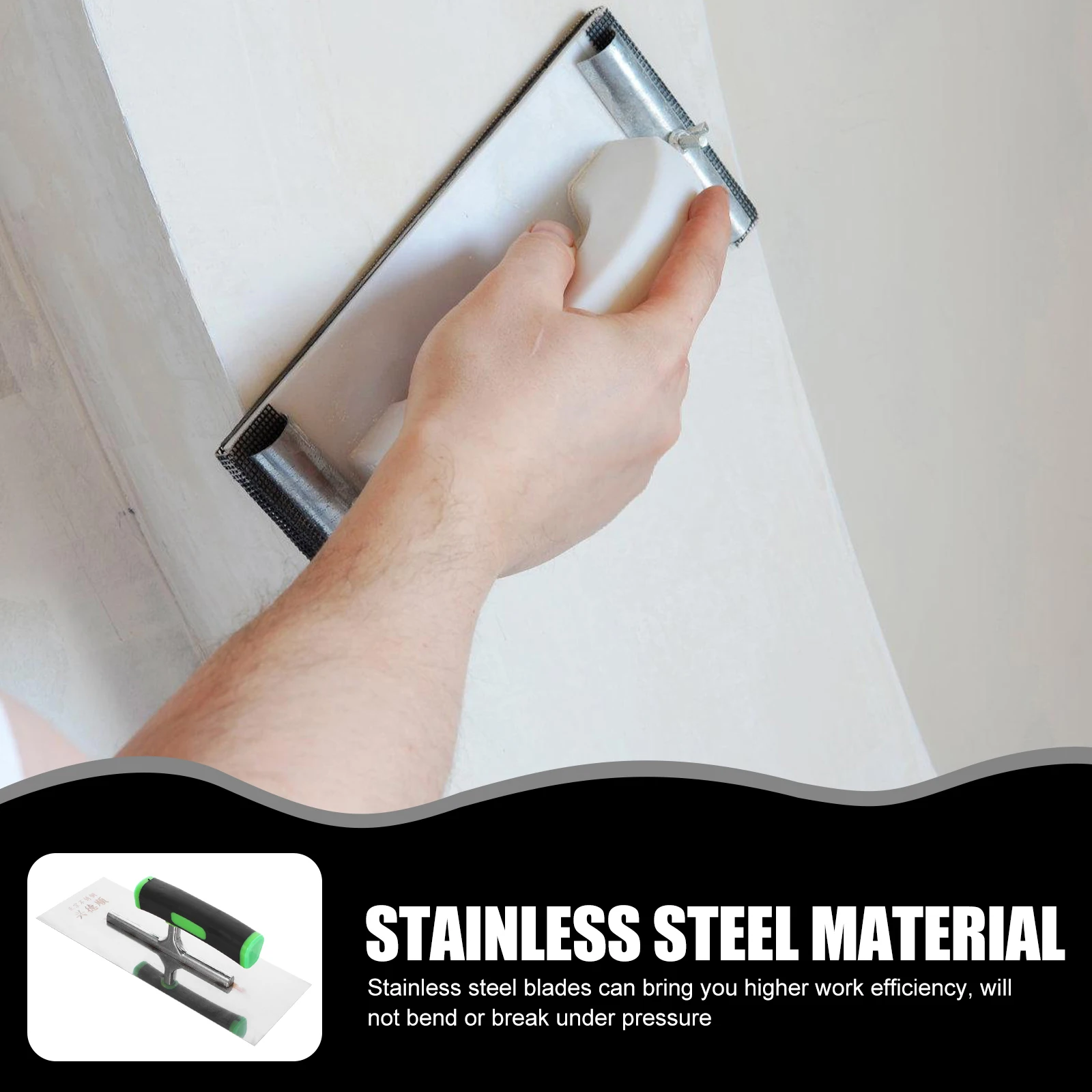 قاطع المعجون من الفولاذ المقاوم للصدأ، مقبض مريح من الدرجة الاحترافية لتسوية الجص الأسمنتي، ملعقة بناء مجرفة من الطوب #5