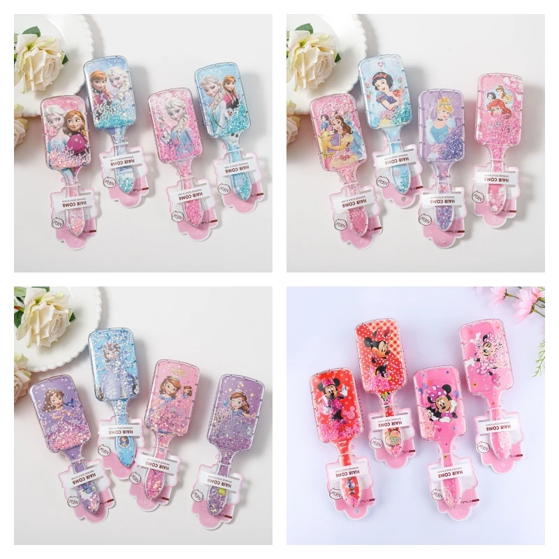 1 random Anime Disney Princess series children's quicksand comb cartoon Mickey pattern air cushion comb hair airbag comb