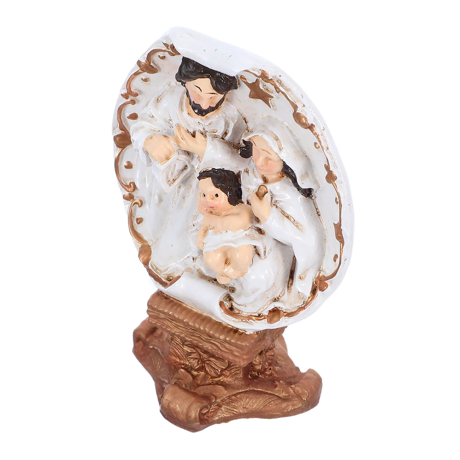 

Nativity Statue Biblical Decor Spiritual Jesus Home Dining Table Christmas Figurine Resin Display Baby