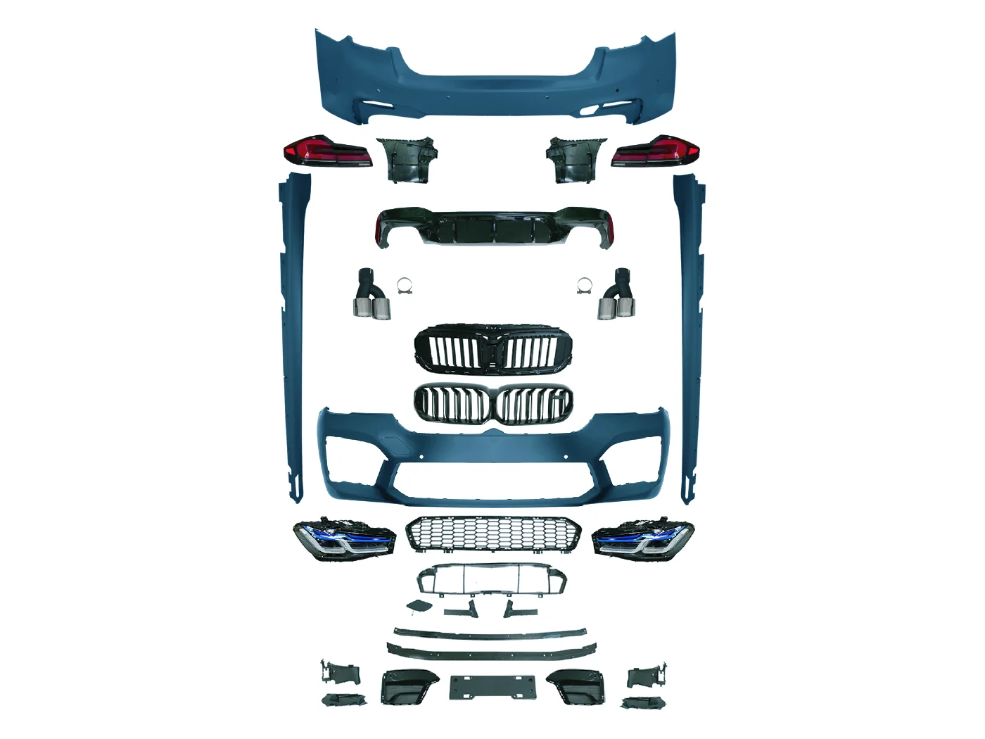 Auto Parts and Accessories Body Kit For G30 Pre To  Lci M5 Front Bumper with grille Headlights Full Bodykit