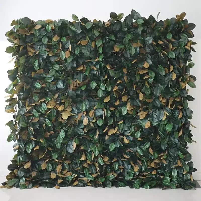 Artificial Greenery Wall Magnolia Leaves Fabric Silk Thick Cloth Wall Fabric Rose Wedding