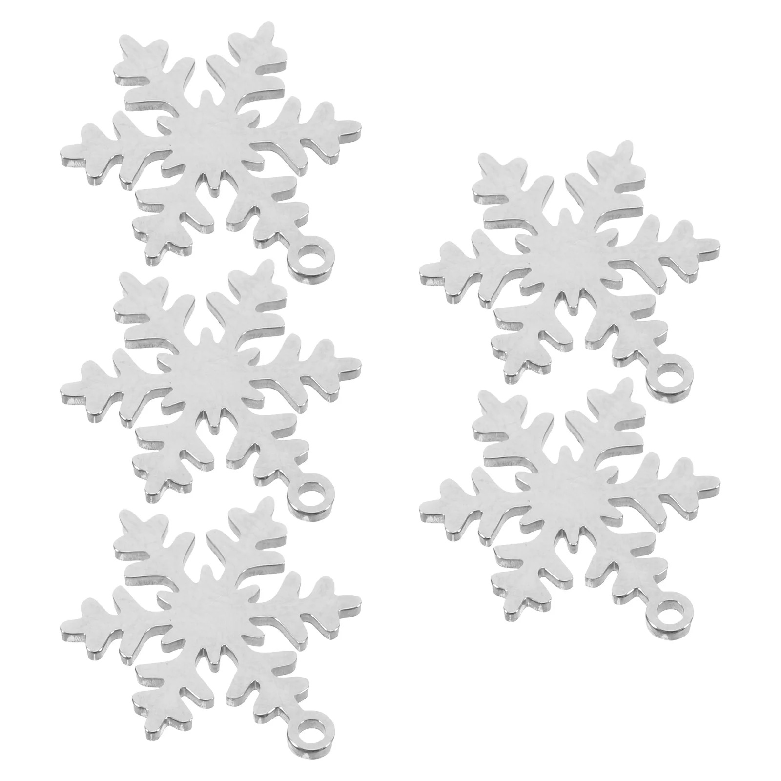 

5pcs Christmas Tree Snowflake Pendant Stainless Steel Dog Tag Collar Pet Tags Compatible Metal Diy Charms Christmas Ball