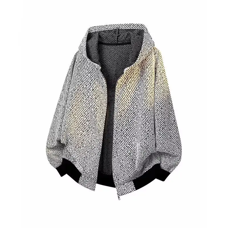 

Men's Hooded Zebra Print Sweatshirt Cardigan Jacket Breathable Machine Washable High Elasticity Long Sleeve Knitted Autumn