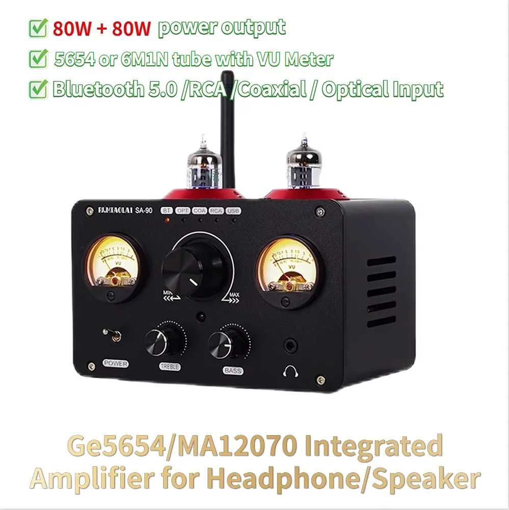 Ge5654/MA12070 80W*2 Power Amplifier Audio HiFi Sound Amplifier Bluetooth For Home Speaker For Headphone Karaoke Integrated Amp