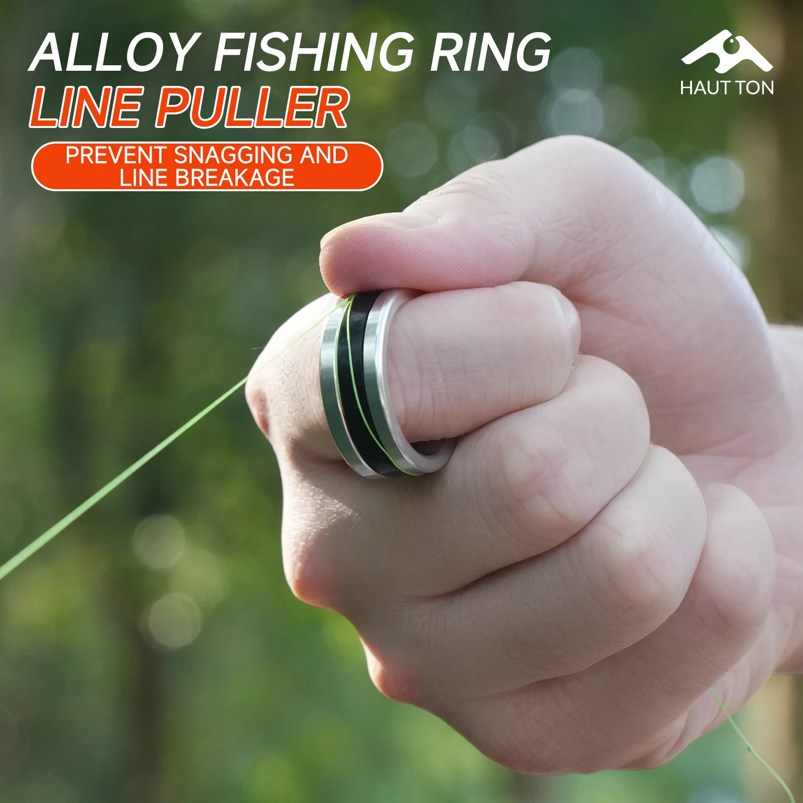 Anel de tração de linha de pesca de liga de alta ton pode evitar entupimento e quebra de linha nó amarrando para ganchos antiderrapante equipamento de proteção de mão