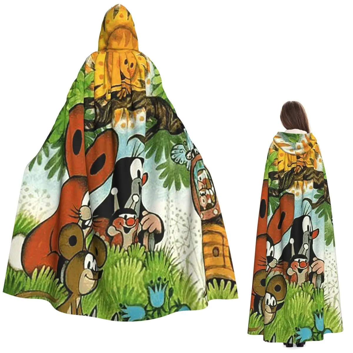 

Mole Krtek Cute Little Maulwurf Long Hooded Cloak Witch Medieval Costume Cosplay Cape HalloweenParty Adult Unisex
