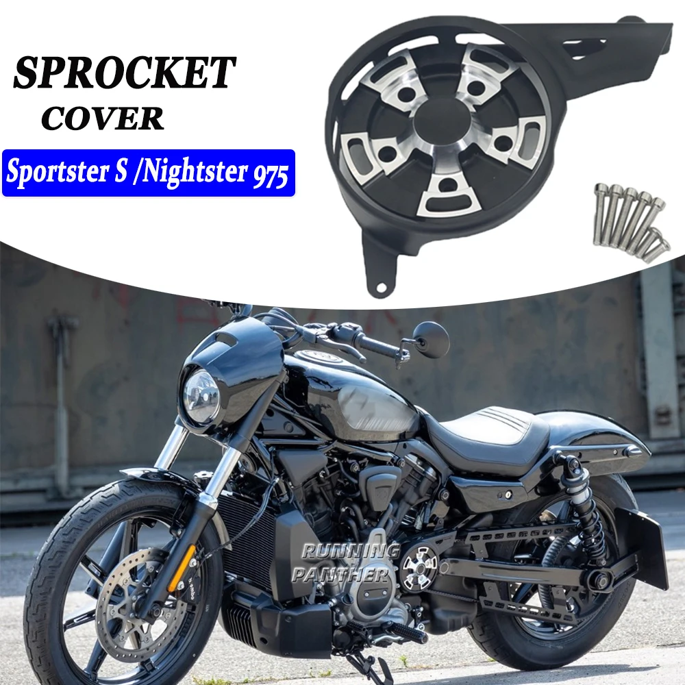 

2022 NEW Motorcycle Sprocket Cover Pulley Cover Front For RH1250s Sportster S 1250 RH975 Nightster 975 2022 2021