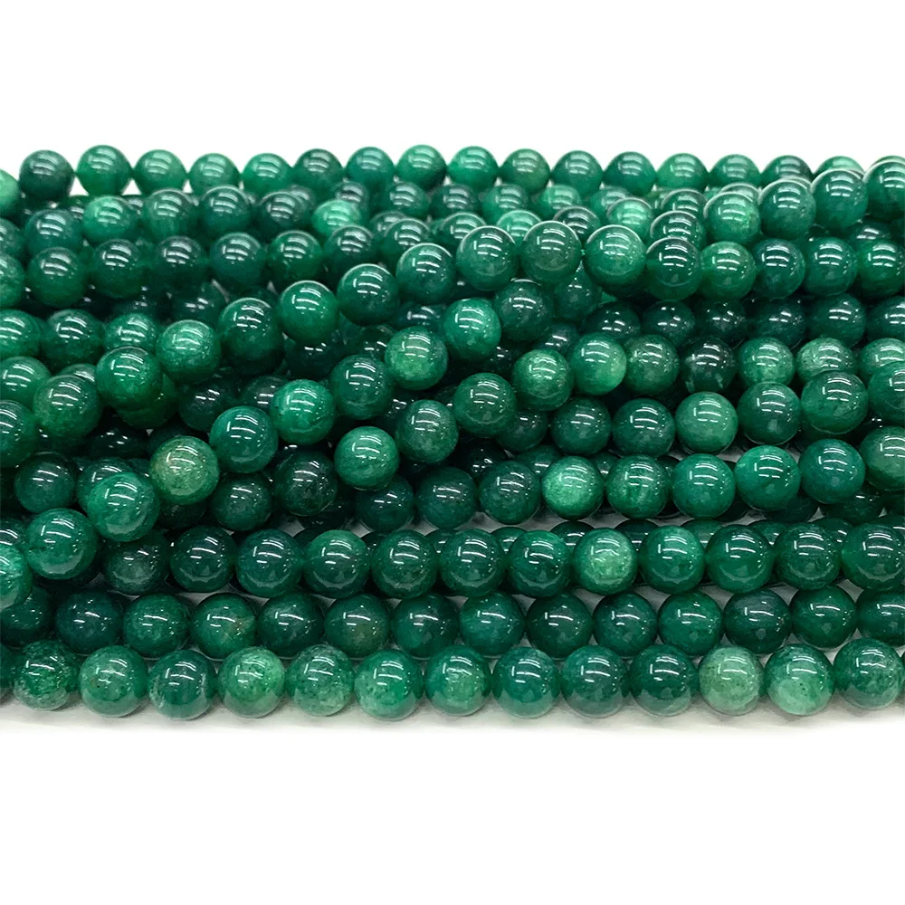 Veemake Natural Green Chlorite Euchlorite Kmaite Gemstone DIY Necklaces Bracelets Round Loose Beads For Jewelry Making Design