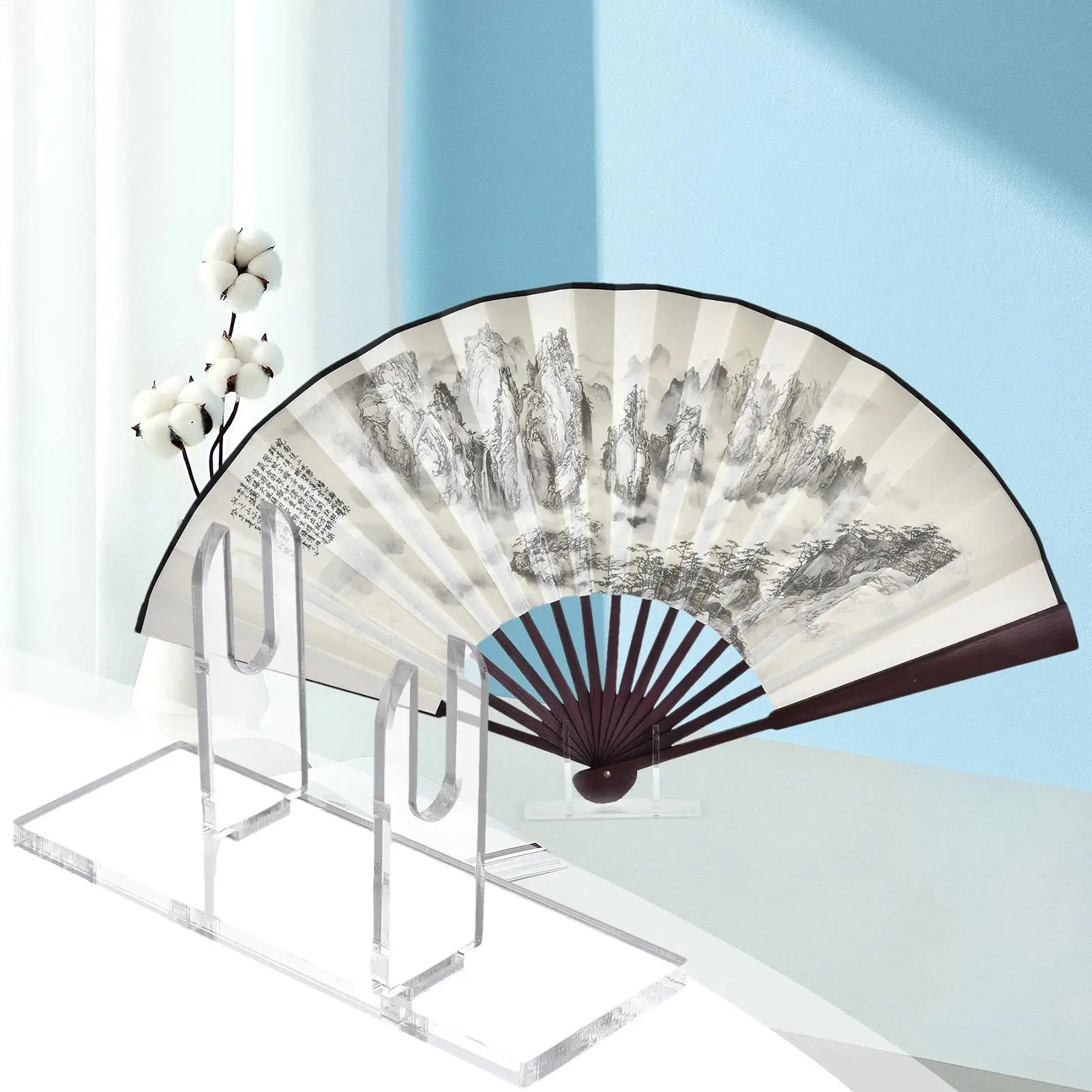 1 st Japanse Vouwventilatoren Stand Rack Helder Acryl Chinese Handige Fan Display Houder Stand Woondecoratie Organisator Plank