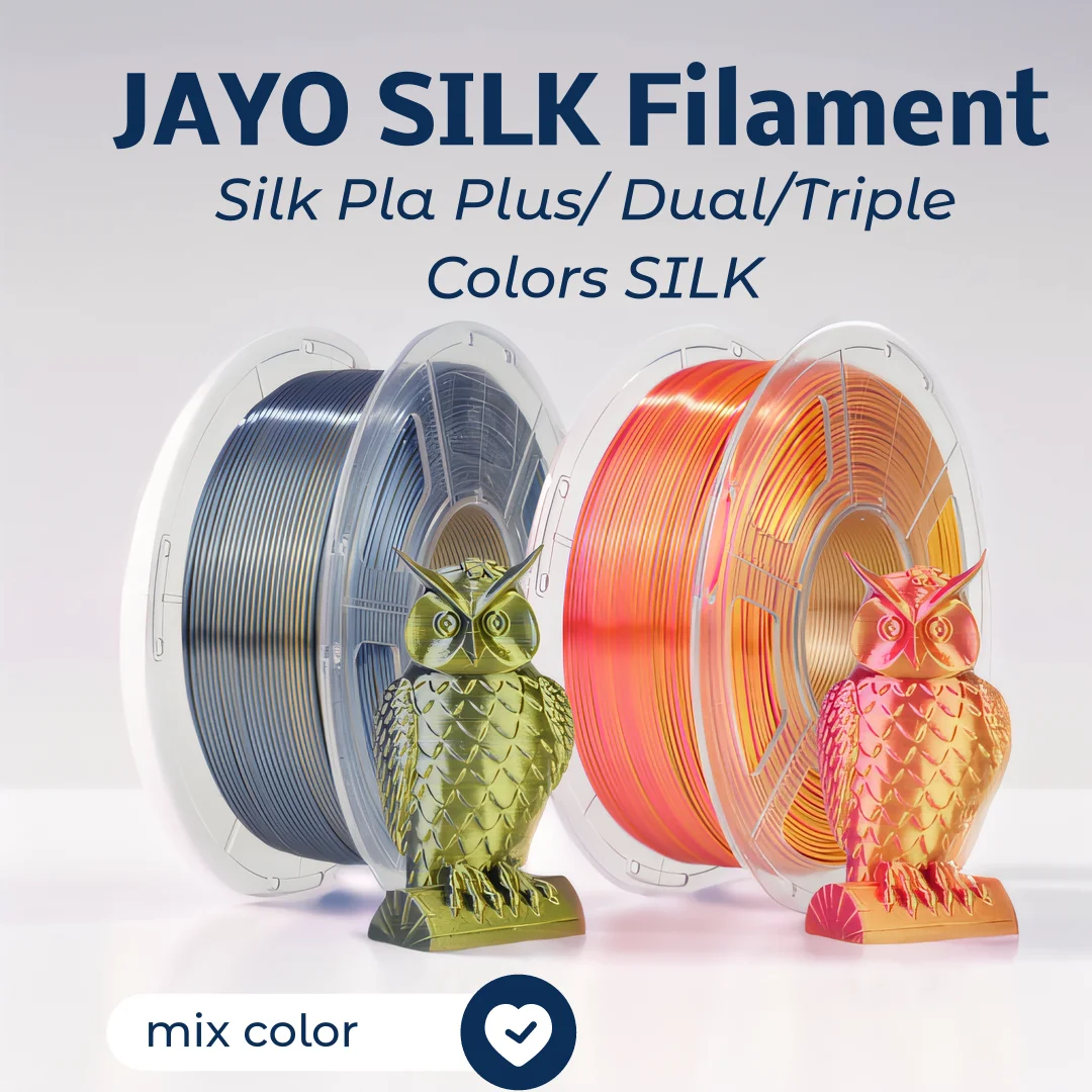 JAYO-filamento de seda para impresora 3D, material no tóxico, Pla Plus/ Dual/triples colores, TPU, 1,75mm, 1,1 kg/rollo