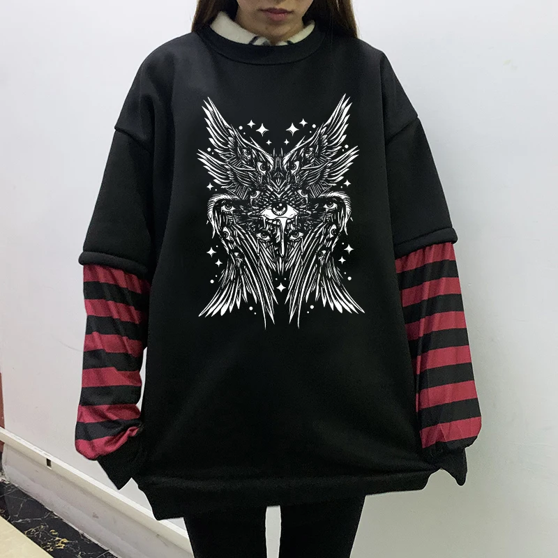 

HIp Hop Creative Comic Pattern Printing Hooded Pullovers High-quality Aesthetics Hoodies Women Retro Harajuku Casual Sweatshirts