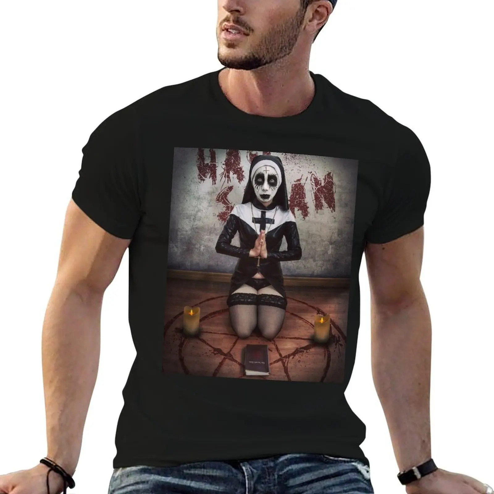 Satanic Nun T-Shirt cotton t shirt pack man t shirt luxury man t shirts for men casual T-shirt