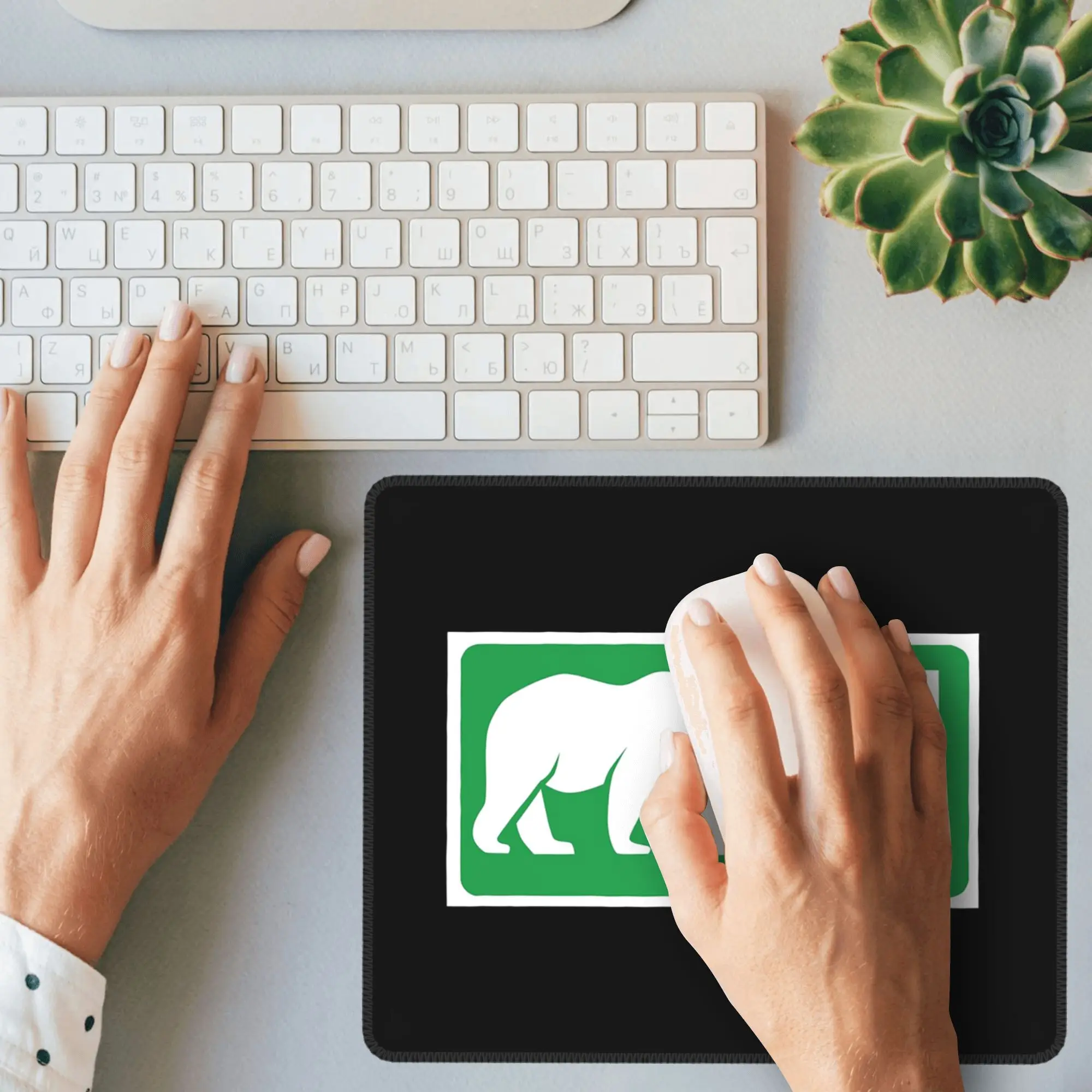 곰이 쫓는 출구 표시 마우스 패드 컴퓨터 키보드 마우스 매트 게이머 PC 노트북 책상 매트 사무용품 테이블 매트