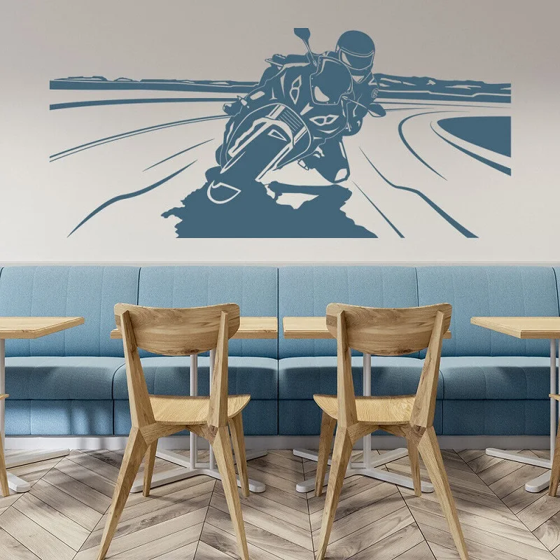 

Motorcycle Racing Wall Sticker Competition Scene Motorcycle Club Wall Sticker Rider Boy Room Home Wall Art Decorative Sticker08