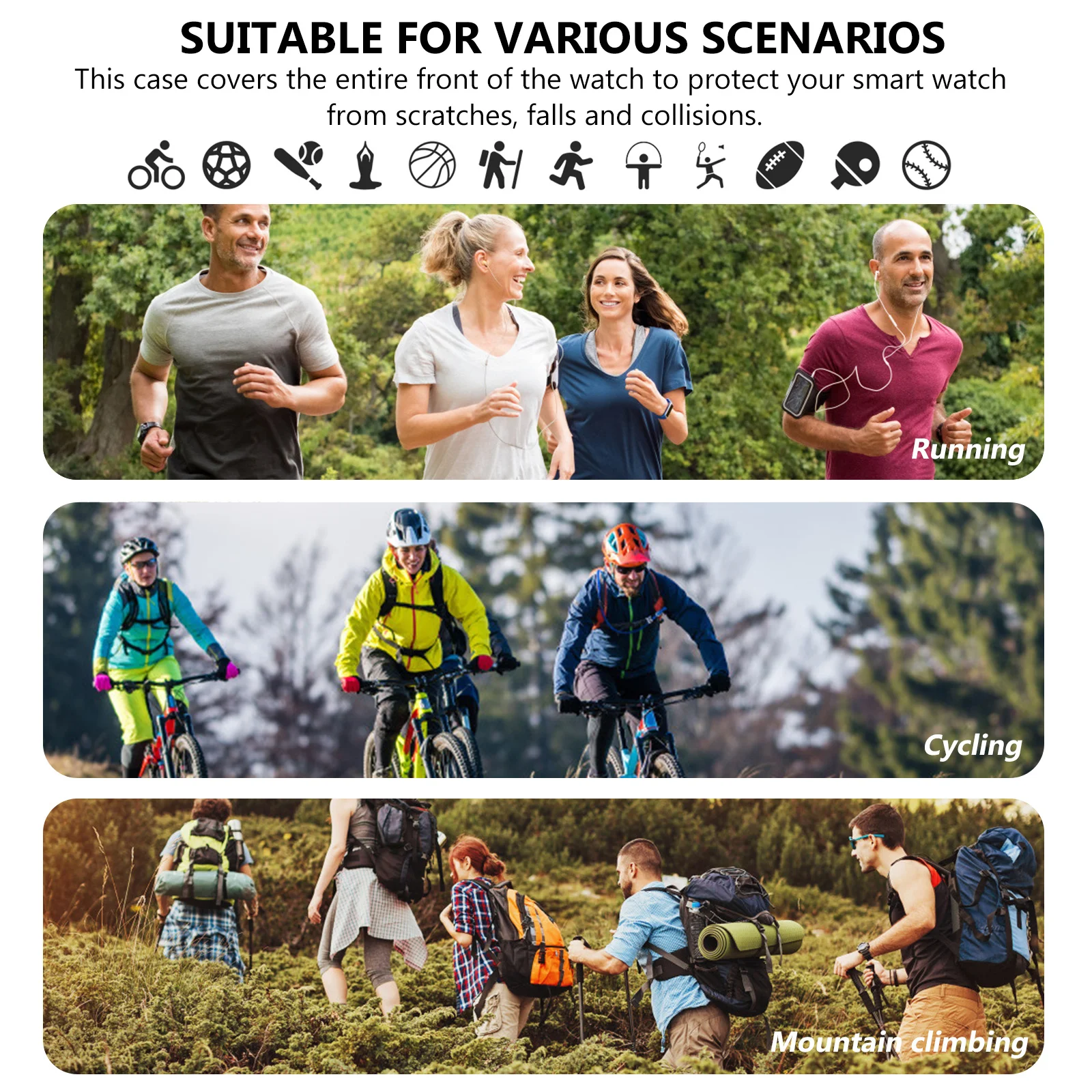 

2Pcs Watch Screen Protector Tpu Case Full Coverage Scratch-Proof Anti-Collision Easy Install Remove Protective Shell