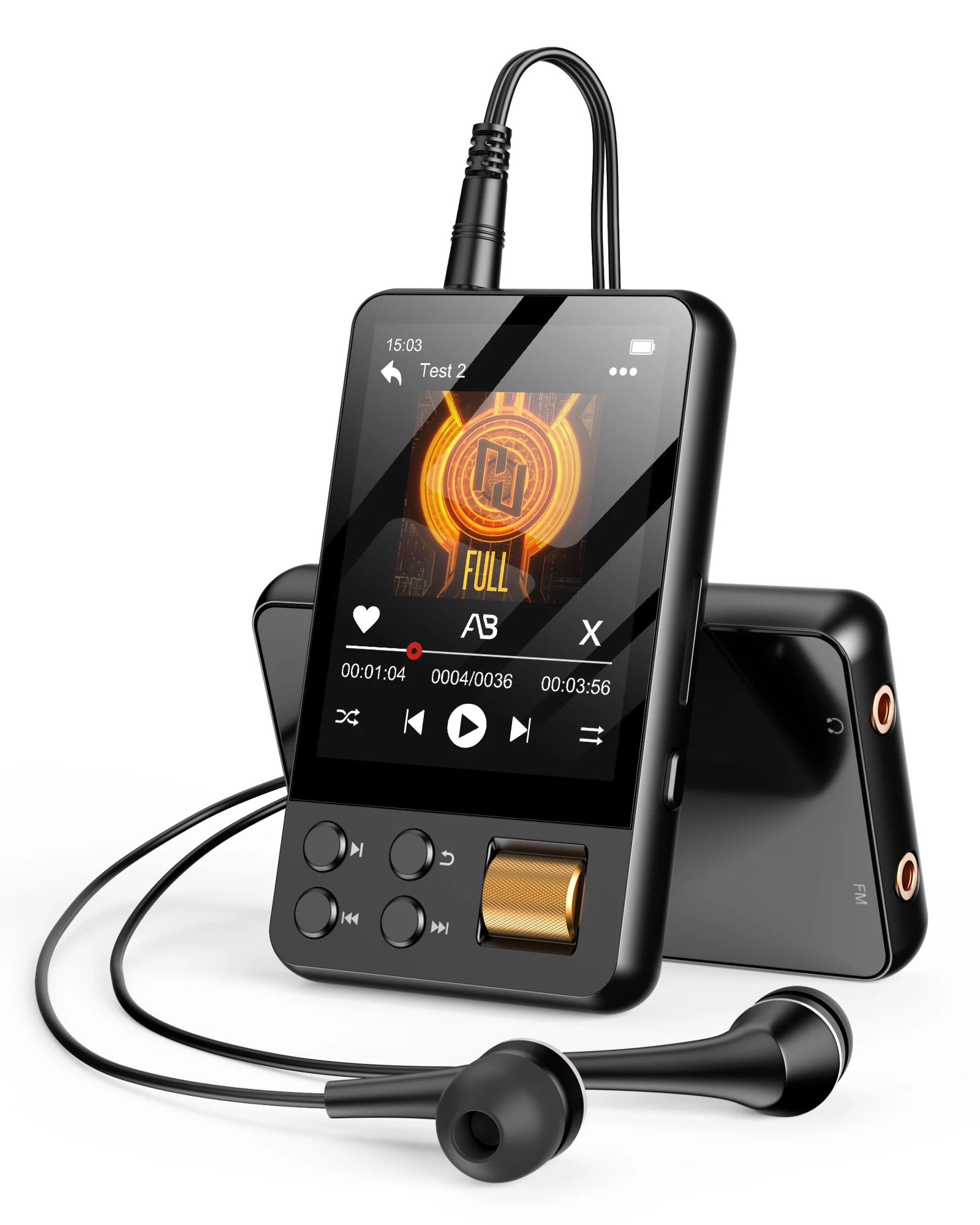 Lecteur MP3 128 Go avec Bluetooth, lecteur de musique MP3 portable à écran tactile avec haut-parleur HiFi, écran 2,4", jusqu'à 512 Go