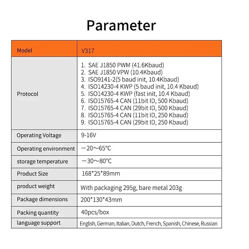 V317 V309 V520 Automotive Fault Diagnosis Instrument  Auto Engine System Automotive DTC Lookup Code Reader Car Diagnostic Tool