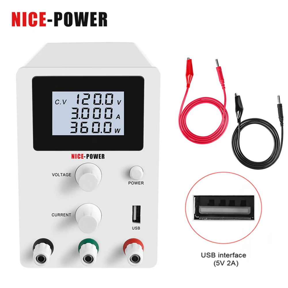 

Adjustable Switching DC Lab Power Supply Variable 120V 60V 30V 10A 5A Regulated Source Modul USB 5V 2A Laboratory Power Supply