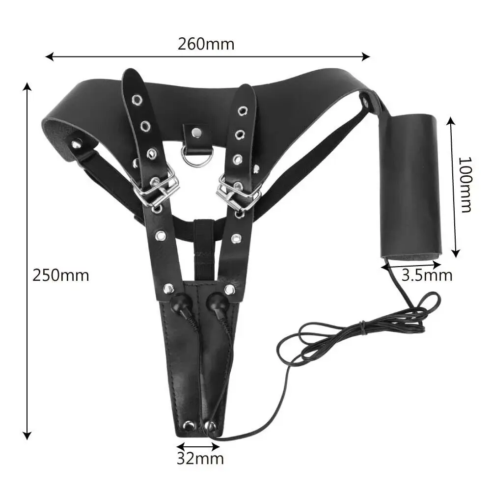 Electri Shock Female Chastity Belt Binding Device Machine Strapon Pants Women