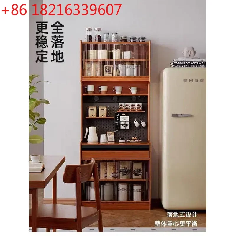 YAONordic Integrated Rock Slab Middle Island Cabinet Small Apartment Dining Sideboard Multi Functional Solid Wood Narrow Tea