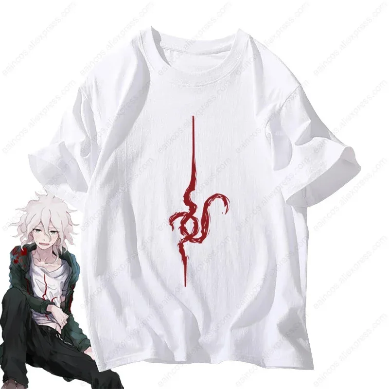 

72-я аниме komaeda Nagito футболка карнавальный костюм Dangan Ronpa белые хлопковые рубашки с короткими рукавами для мужчин и женщин повседневная футболка