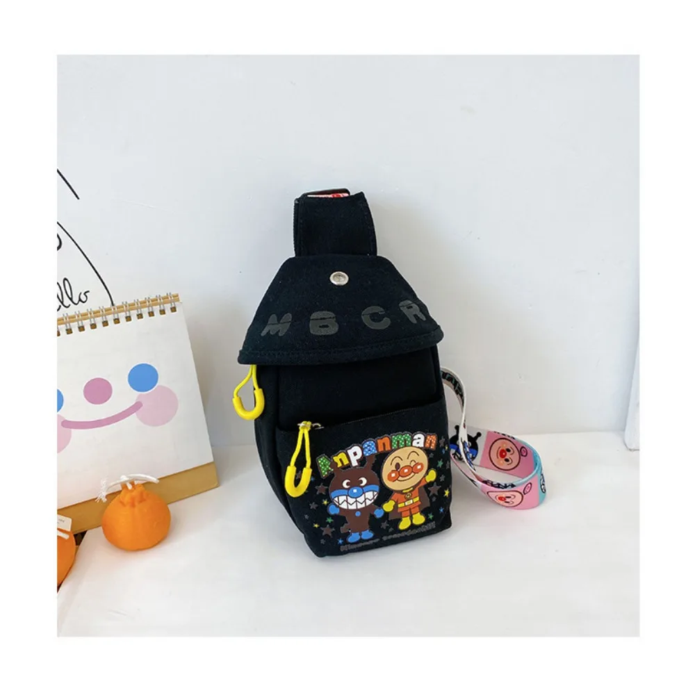 New Children\'s Chest Bag Fashionable Student Canvas Small Shoulder Bag Ins Versatile Anpanman Crossbody Bags