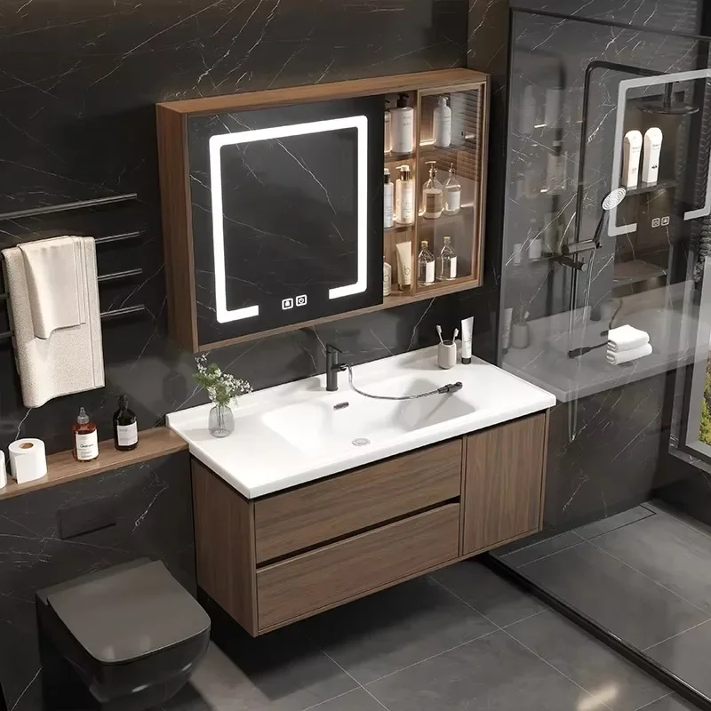 Wall Mount Bathroom Cabinet Storage Drawers Large Lighting Bathroom Cabinet Accessories Wood Meuble Salle De Bain Furniture