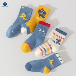 5 Pairs/Lot Children's Socks New Cotton Kids Cute Cartoon Dinosaur Animal Pattern Baby Boys Girls Autumn Winter Warm Miaoyoutong