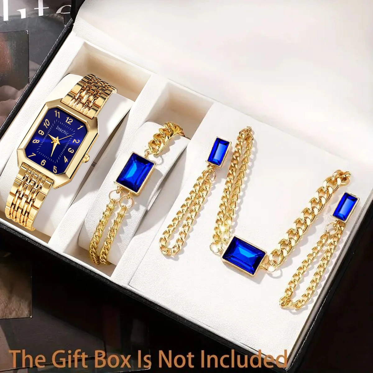 5pcs stylish women's quartz watch with necklace accessories set, suitable for daily wear and holiday gifts