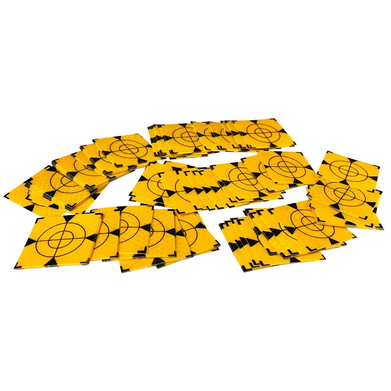 100pcs Reflector Sheet Yellow With Black Triangle Reflective Sticker 20 30 40 50 60mm For Total Station Surveying