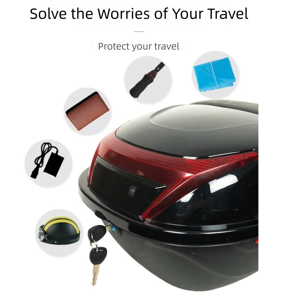 New Universal Motorcycle Tail Box Large Capacity Thickened Electric Bike Motor Case Motorcycle Trunk Box Helmet Storage
