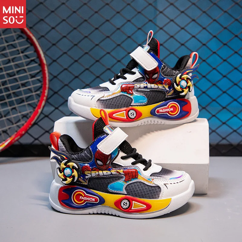 Miniso 2025 garçons Spider-Man baskets automne nouveau, mode anti-dérapant Durable enfants chaussures de course