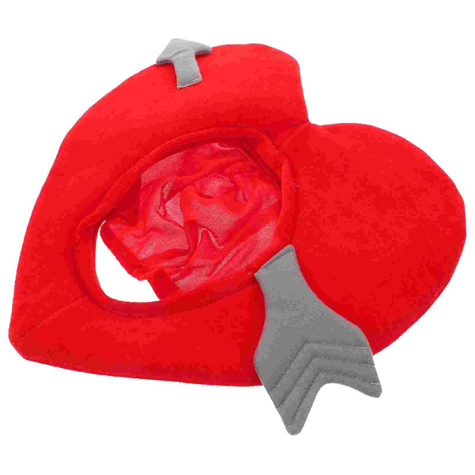 

Heart Shaped Headgear Cute Warm Novelty Funny Cupid Arrow Design Party Performance Hat for Valentine Halloween Costume Event