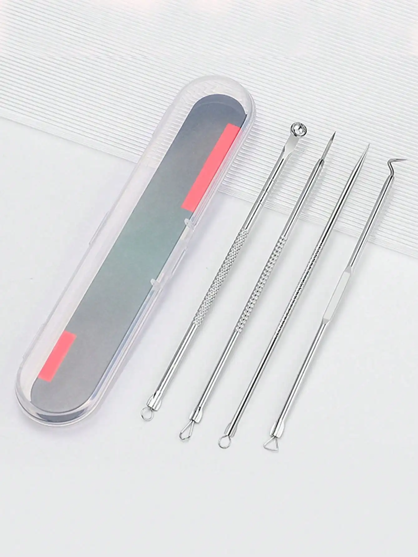 4 stks/set roestvrijstalen acne-verwijderingstool, dubbelzijdige smet- en mee-eter-extractors voor schoonheid en make-up