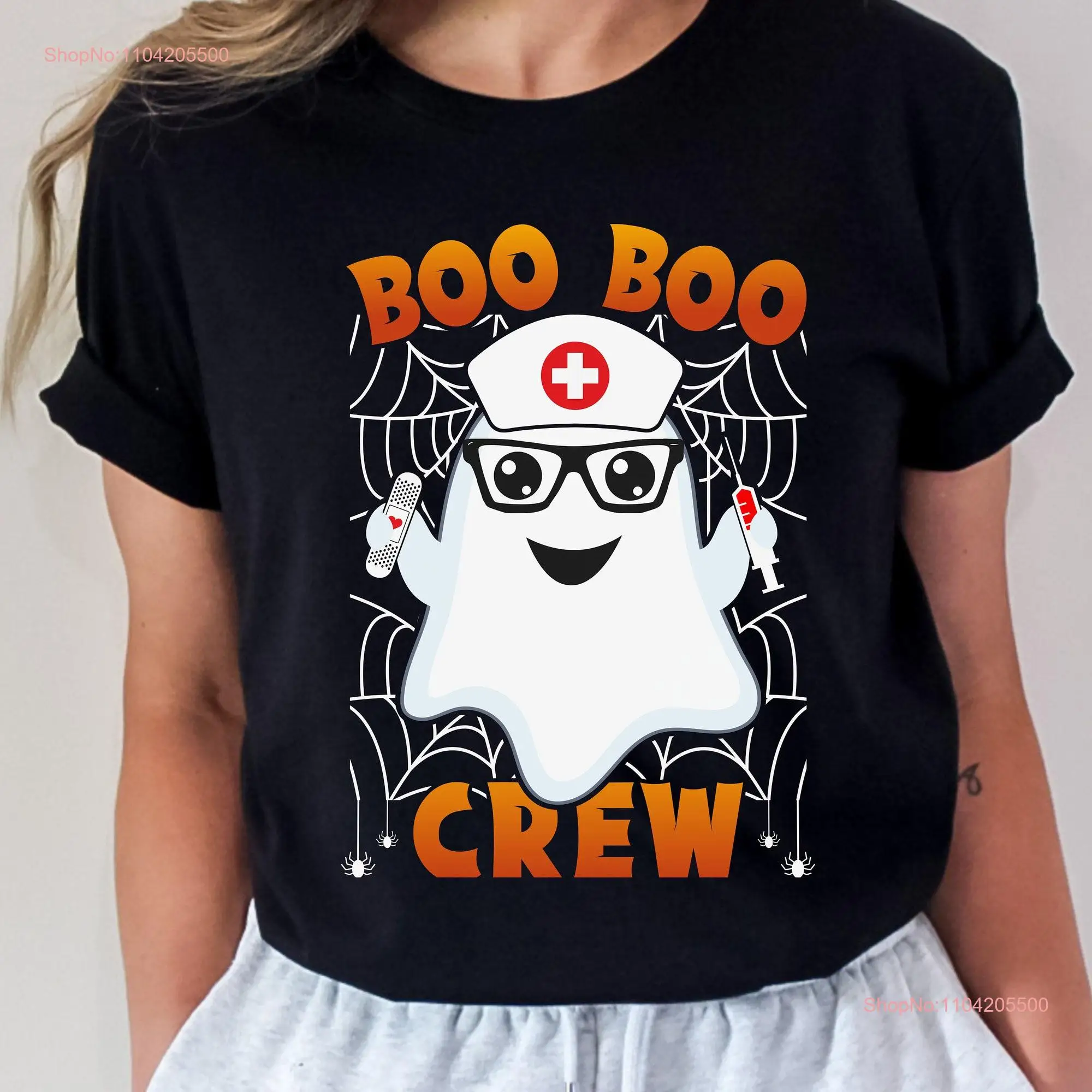 Halloween Nurse T Shirt Boo Cute Group Funny Staff long or short sleeves