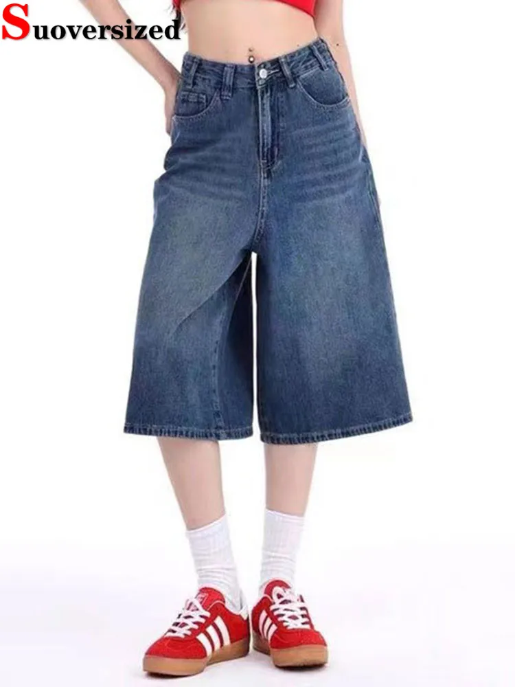 

Мешковатые широкие джинсы с высокой талией, корейские модные винтажные прямые джинсовые брюки длиной до икры, женская повседневная уличная одежда, свободные Vaqueros