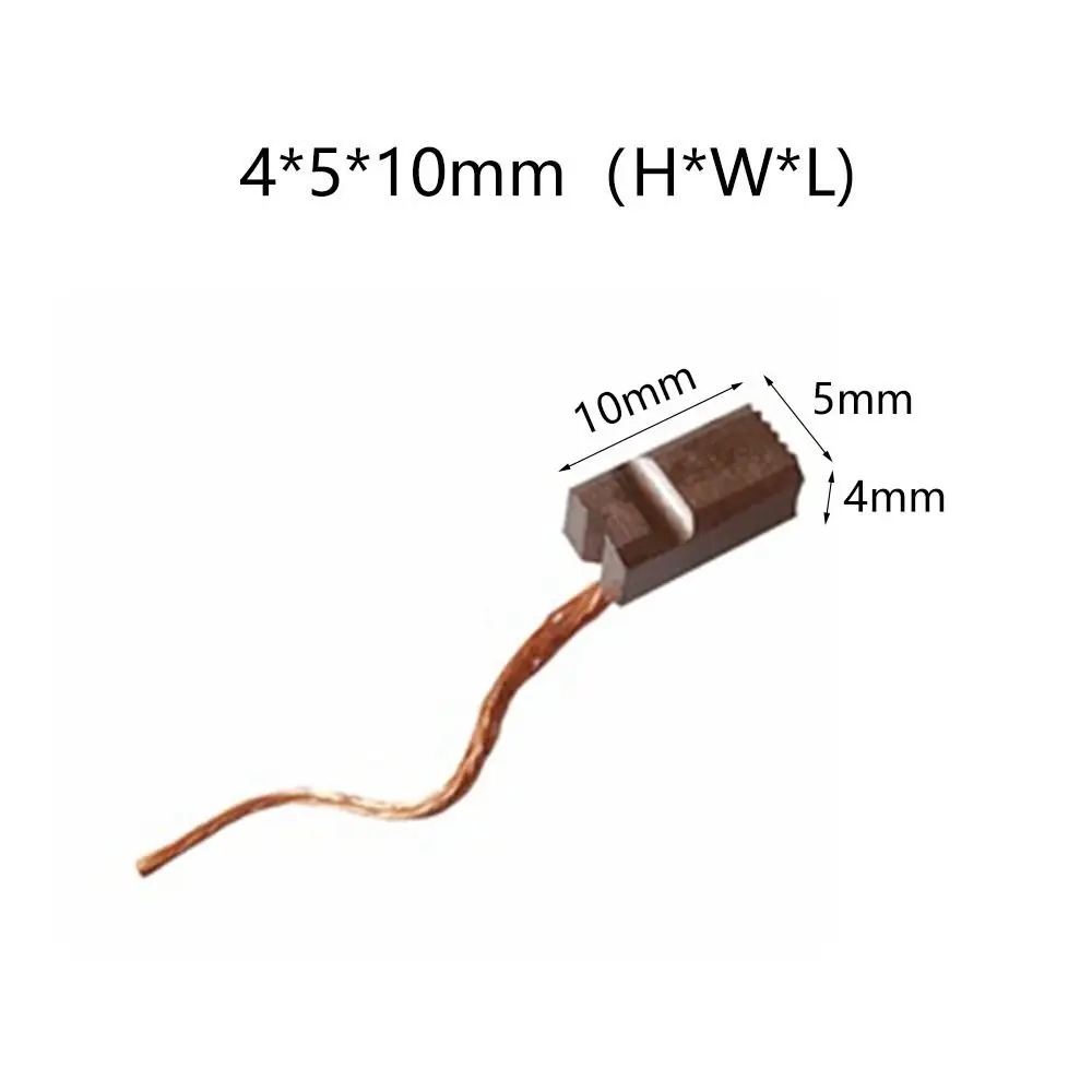 New 10pcs 4*5*10mm DC Motor Carbon Brushes Wire Leads Generator Generic Electric Motor Brush Replacement DC12-24V