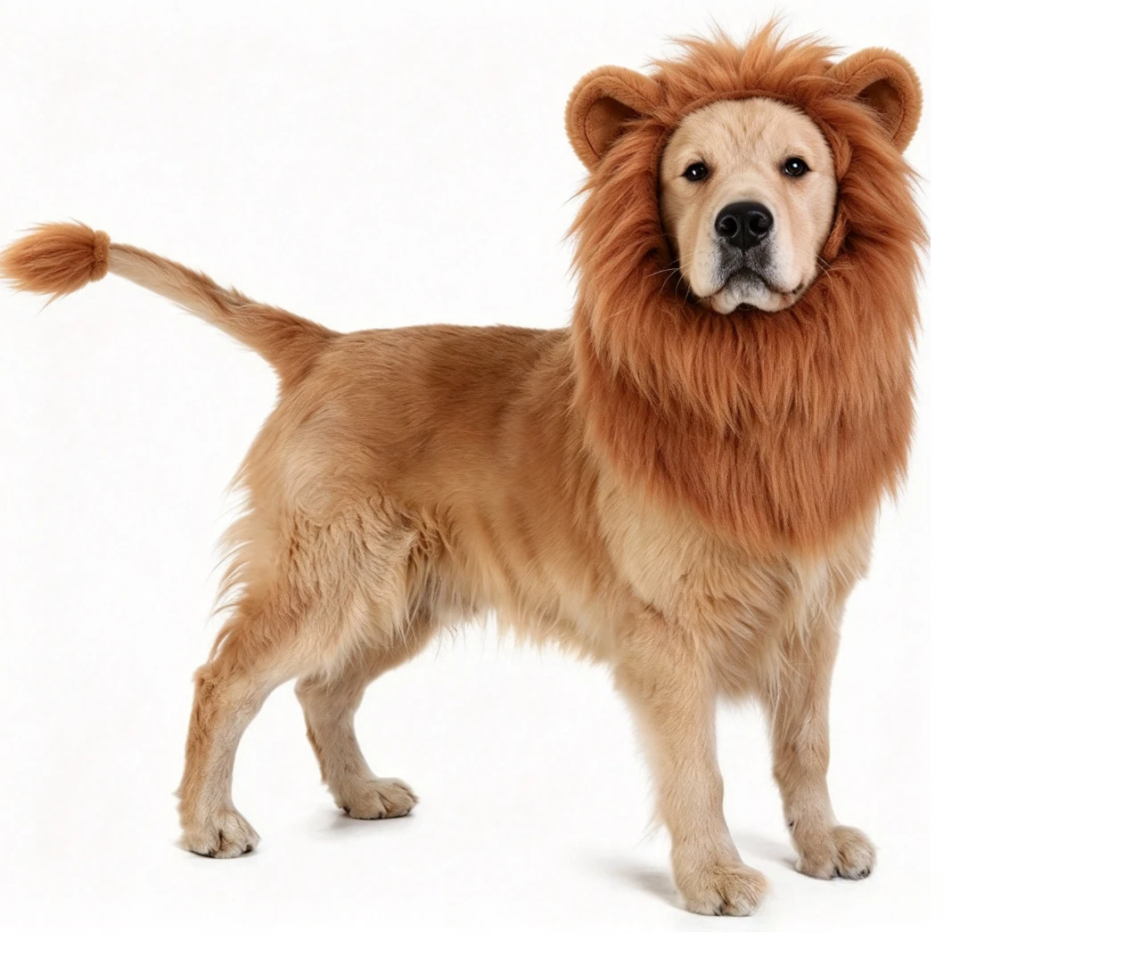 Lustige Haustier-Löwenmähne-Perücke mit Ohren, Hunde- und Katzen-Cosplay-Kostüm, Löwenkönig-Verkleidung, Kopfbedeckung, Halloween-Party, Foto-Requisiten – Detail 6