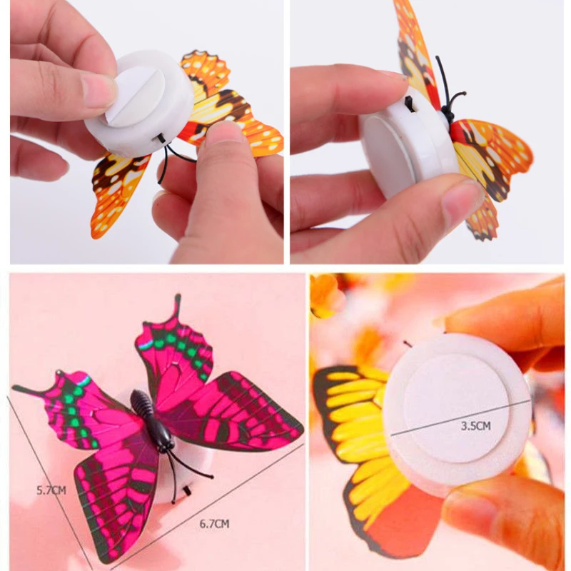 LED Night Lights Colorful Butterfly Wall Stickers Decals Kids Room Home Decor Energy Saving Decorative Lamp Novelties Wall Light