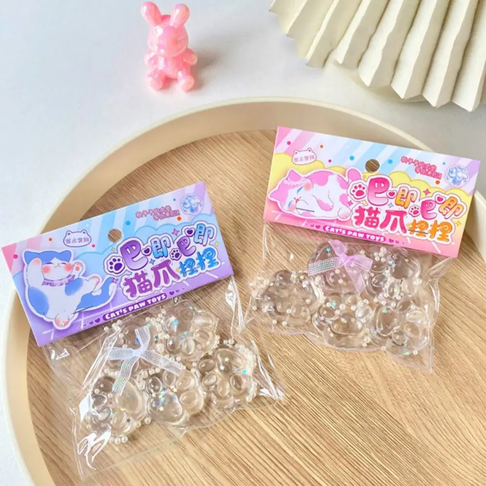 Powolny Odbiór Świecąca Zabawka do Ściskania w Kształcie Kociej Łapki, Silikonowa Zabawka Antystresowa w Kształcie Kreskówkowej Kociej Łapki, Ręcznie Robiona Miękka Zabawka do Ściskania w Kształcie Kociej Łapki, Żarty