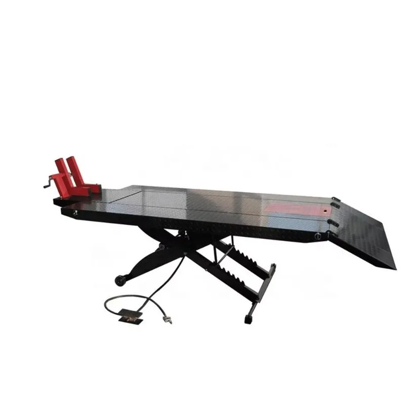 48インチ幅 サイドエクステンション 1000ポンド エア式 ATV/オートバイリフトジャッキ ホイストスタンド 450kg容量 車両整備機器