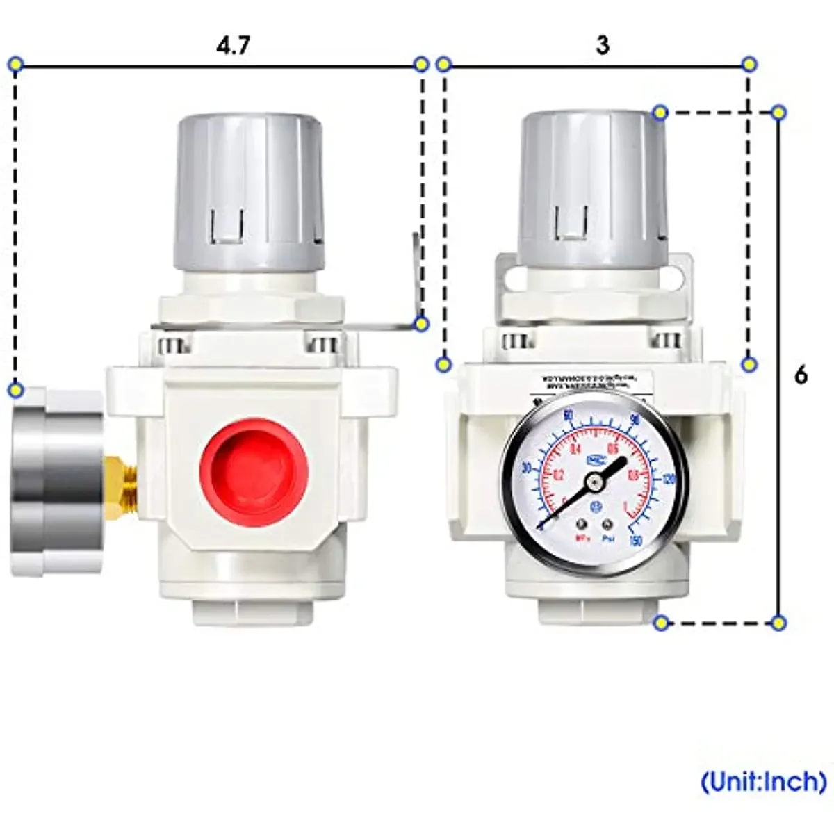 1/2 3/4 Inch NPT BSPP Air-Compressor Accessories Pressure Regulator for Compressed Air Systems AR4000-04 AR4000-06