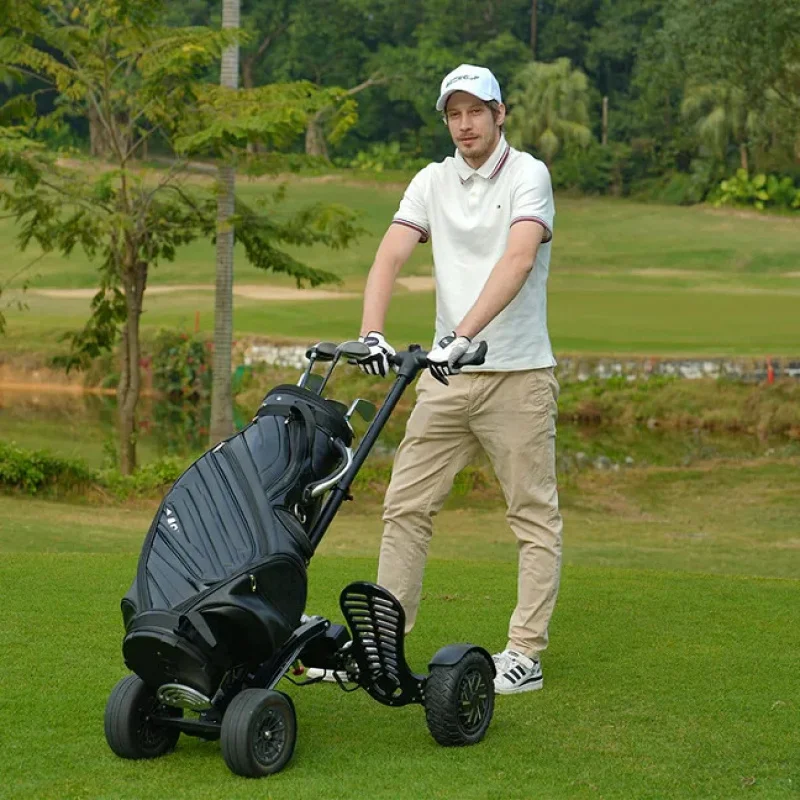 Factory Hot Selling 2025 New den Aluminium 10 Inch 1600w Ride Push Golf By Golf Cart  Folding Electric Trolley Golf Scooter