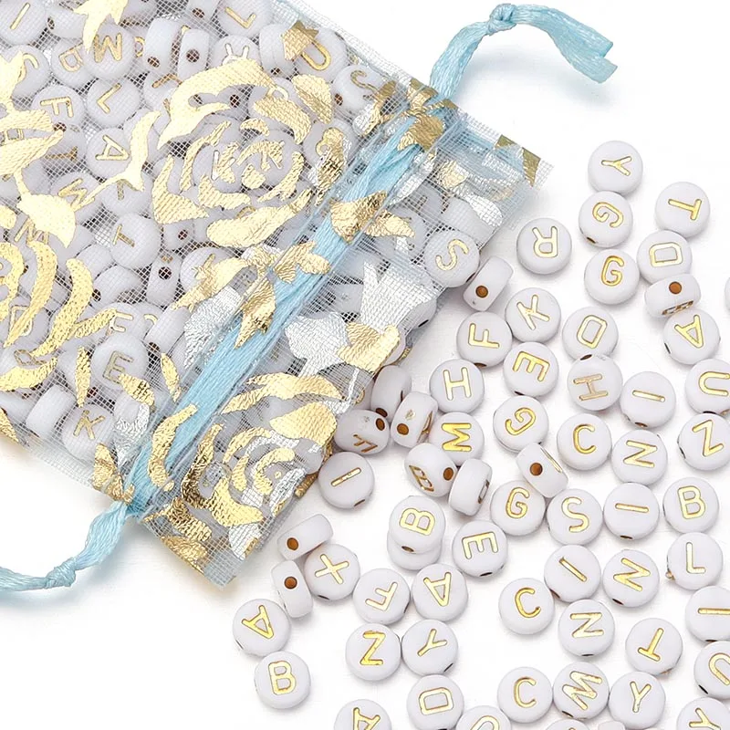 10Pcs/Lot Colorful Drawstring Organza Gift Bag Hot Gold Color Rose Print Pouches Wedding Christmas Party Candy Ornament Packing view 5